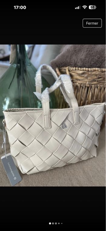 Sac Lulu Castagnette beige tressé – neuf avec étiquette