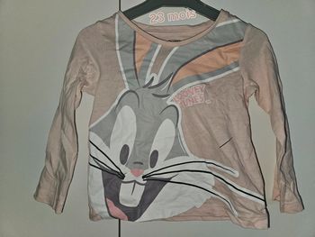 T-shirt manches longues rose clair Looney Tunes – Bugs Bunny – 23 mois