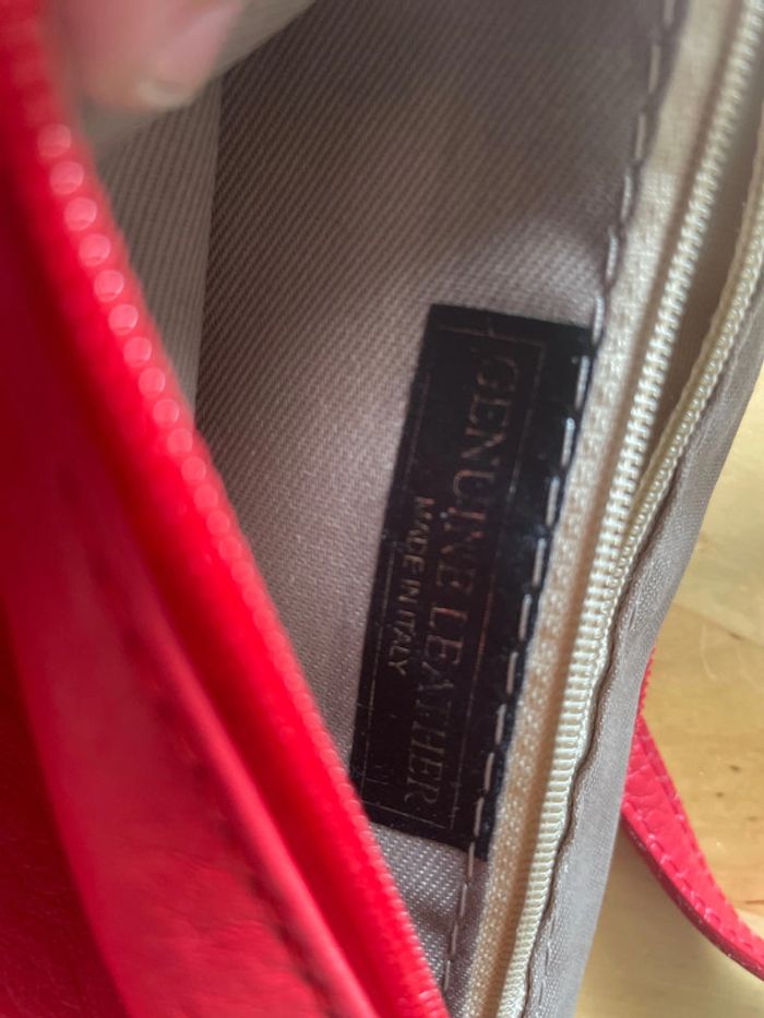 Sac à main en cuir rouge made in italy - photo numéro 9