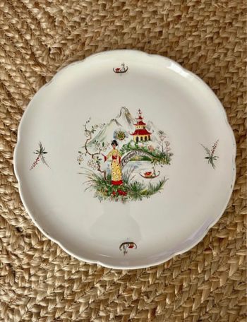 Plat rond porcelaine  Sarreguemines
