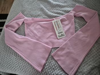 Haut court manches longues rose neuf taille S