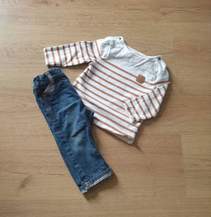 💚 Tee-shirt ML jeans 12 mois Obaïbi/Kiabi #emyfleury_12moisgarçon - photo numéro 1