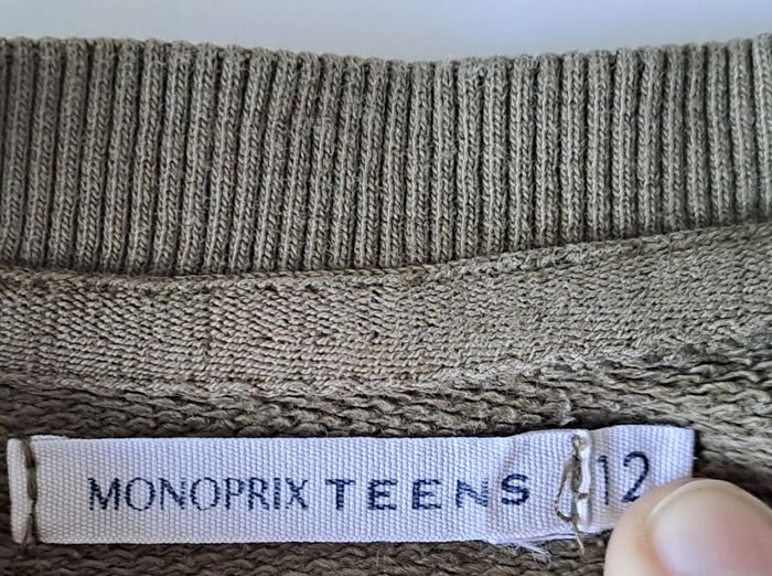 Sweat vert kaki Monoprix – 12 ans - photo numéro 3