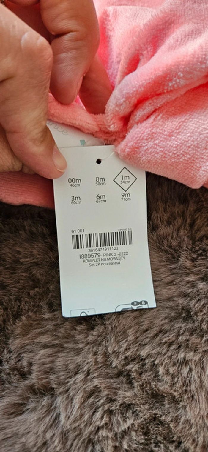 Ensemble bonnet et moufle nourrisson 1mois fille corail - photo numéro 4
