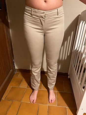 pantalon beige camaieu