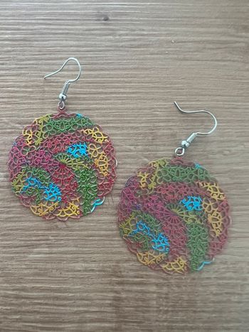 Boucles d’oreilles filigranes originales multicolores