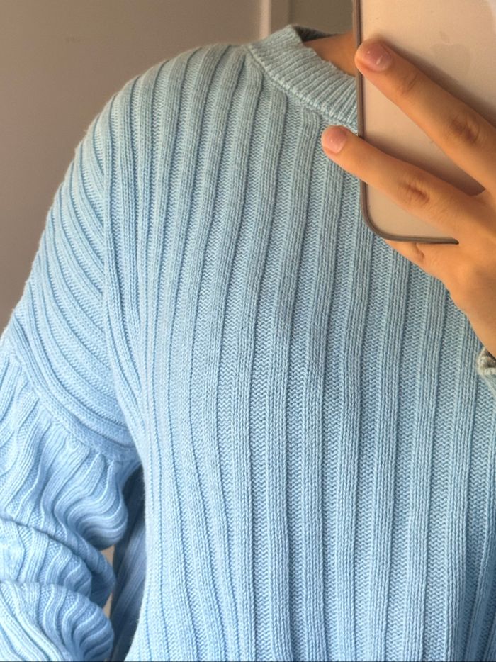 Pull bleu crop top - photo numéro 2