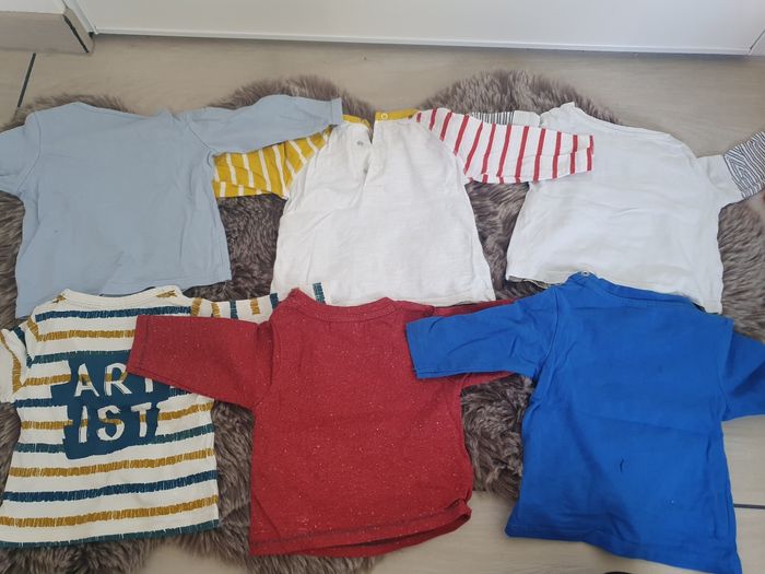 Lot vêtements taille 3 mois: 6 t-shirts manches longues et 4 pantalons - photo numéro 3