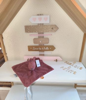 Doudou lapin Susie et bonnie vieux rose
