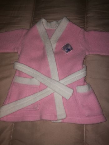 Peignoir robe de chambre rose sans marque taille 12 mois
