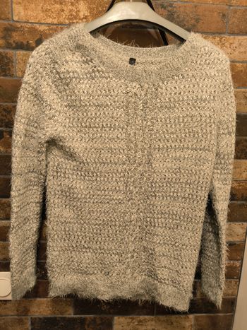 Pull festif fil argent