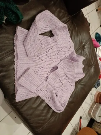 Pull court mauve 12 ans