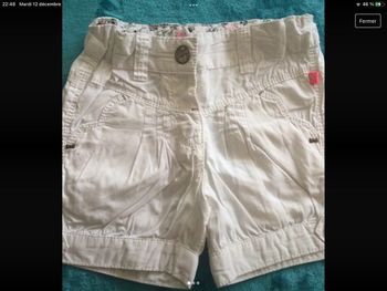 short blanc kiabi 2 ans 24 mois  tbe  taille réglable