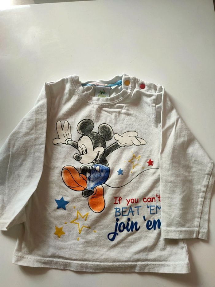 T shirt manches longues 24 mois blanc