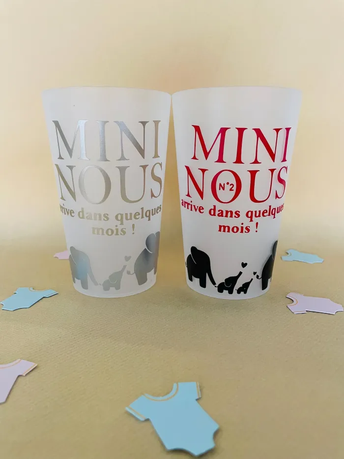 Gobelet personnalisé babyshower | gender reveal | mini nous