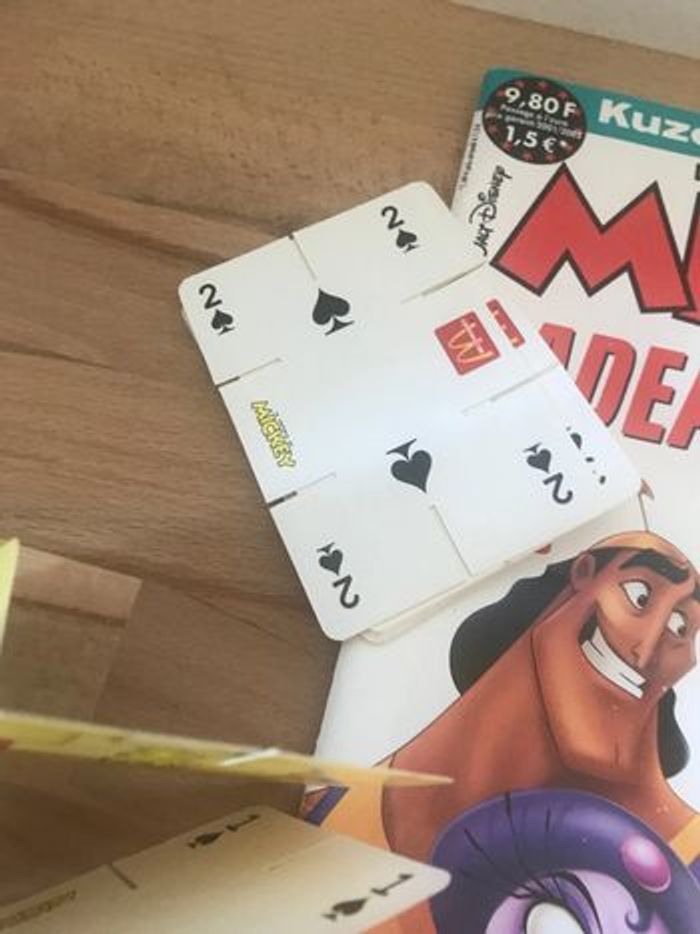 jeu de cartes de construction de château jamais utilisées avec journal de mickey vintage 03/2001 - photo numéro 3