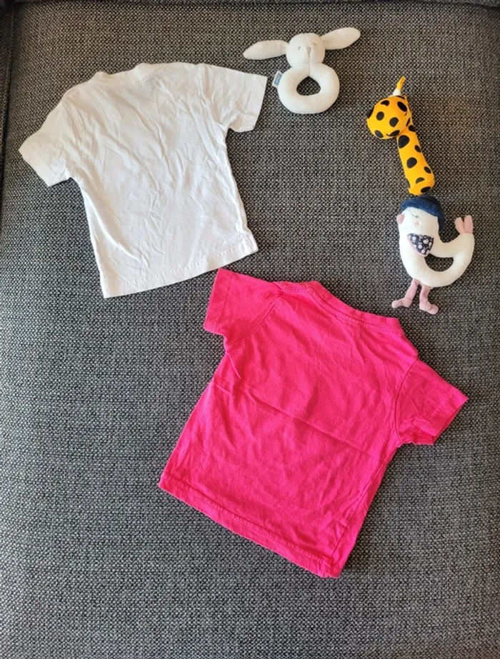 Lot de 2 t-shirts fille 12 mois - photo numéro 4
