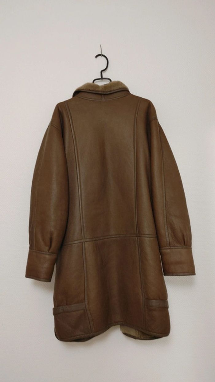 Manteau vintage en peau de mouton retourné shearling montone sheepskin réversible - photo numéro 13