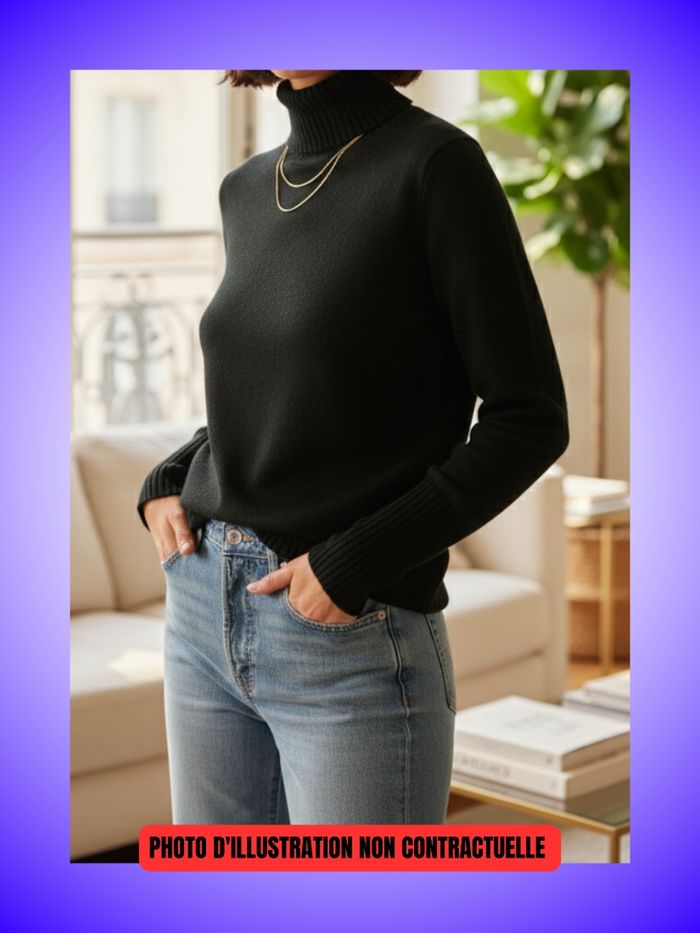 Pull Col Roulé Noir Classique Jennyfer – Maille Fine et Douce – Indispensable Hiver – Très Bon État - photo numéro 2