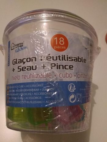 Glaçons réutilisables avec seau et pince neuf