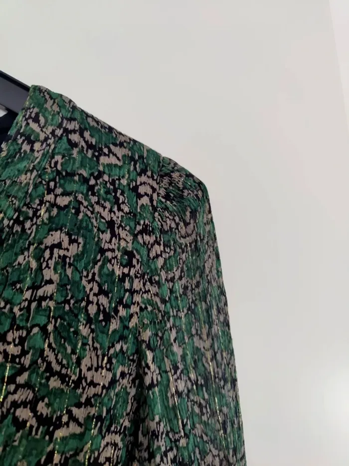 Blouse imprimée python verte lurex kookai 34 - photo numéro 2