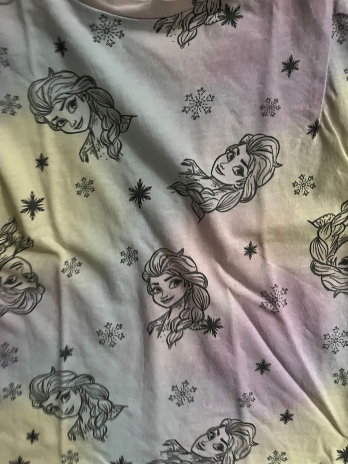 T shirt manches courtes fille 4/6 ans reine des neiges - photo numéro 2