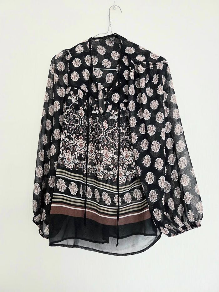 🌸 Blouse transparente Atmosphere - Imprimé Floral & Bohème