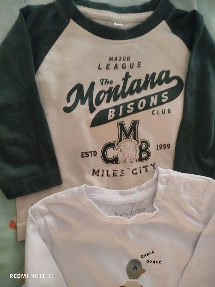 #kytie6moisgarcon. 3 Tee shirt manches longues taille 6 mois - photo numéro 3