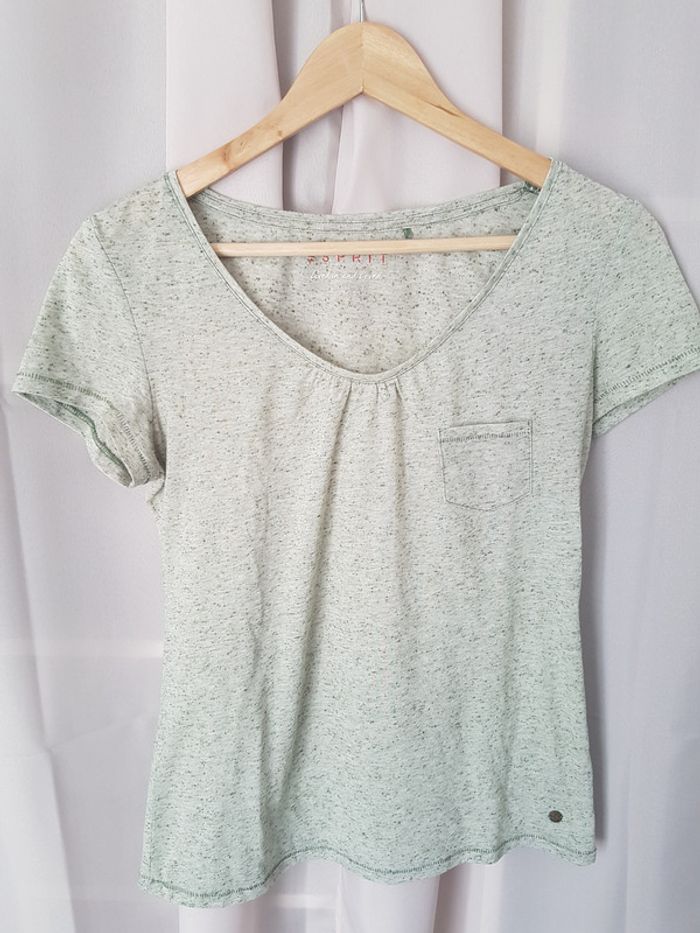 T shirt esprit vert clair chiné