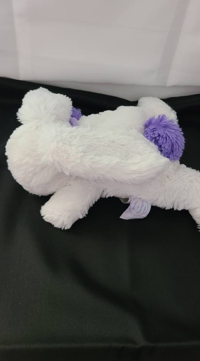 Doudou et compagnie lapin blanc violet Pompon - photo numéro 3