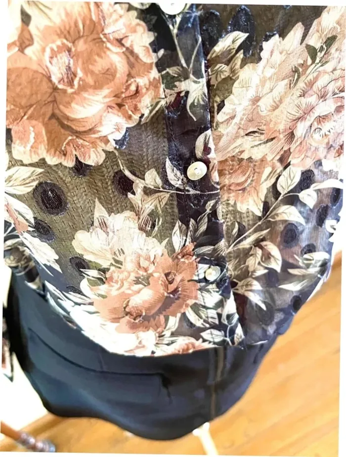 Sublime Haut manche longue Transparent Floral Sophyline taille M/L - photo numéro 5
