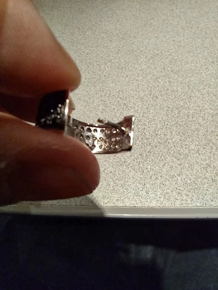 Boucles d'oreilles en argent recto verso strass blanc ou noir - photo numéro 10