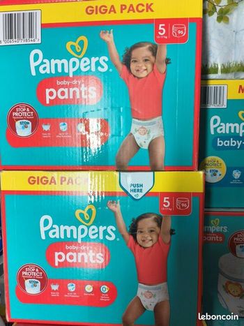 Lot de 4 Pampers baby dry panst taille 5