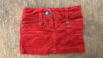 Jupe rouge orangé bébé velours