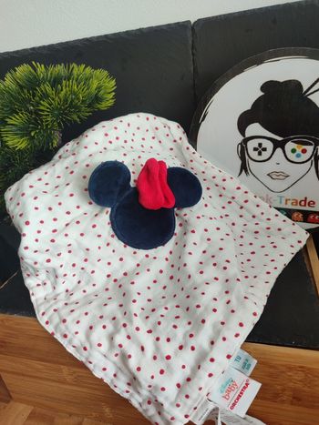 doudou Lange plat Disney baby mi. ie blanc pois rouge noeud bleu Orchestra 3376