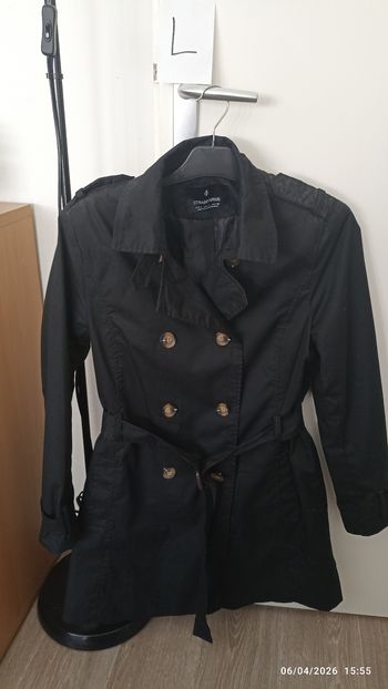 Trench femme Stradivarius noir L