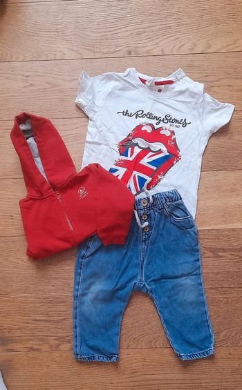 Ensemble garcon 12 mois rolling stones gilet pantalon tee shirt