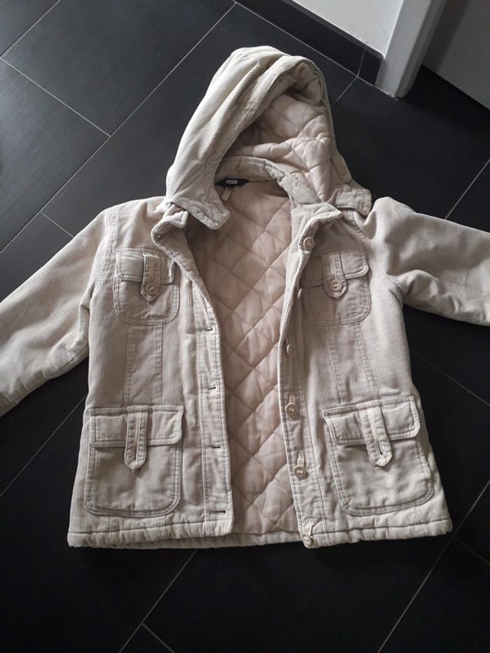 Manteau côtelé beige état neuf - photo numéro 2