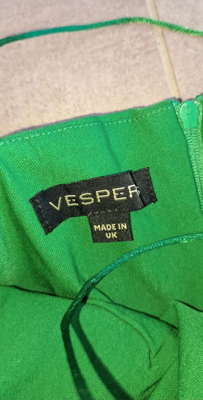 Robe de soirée verte de la marque Vesper taille 34 - photo numéro 3