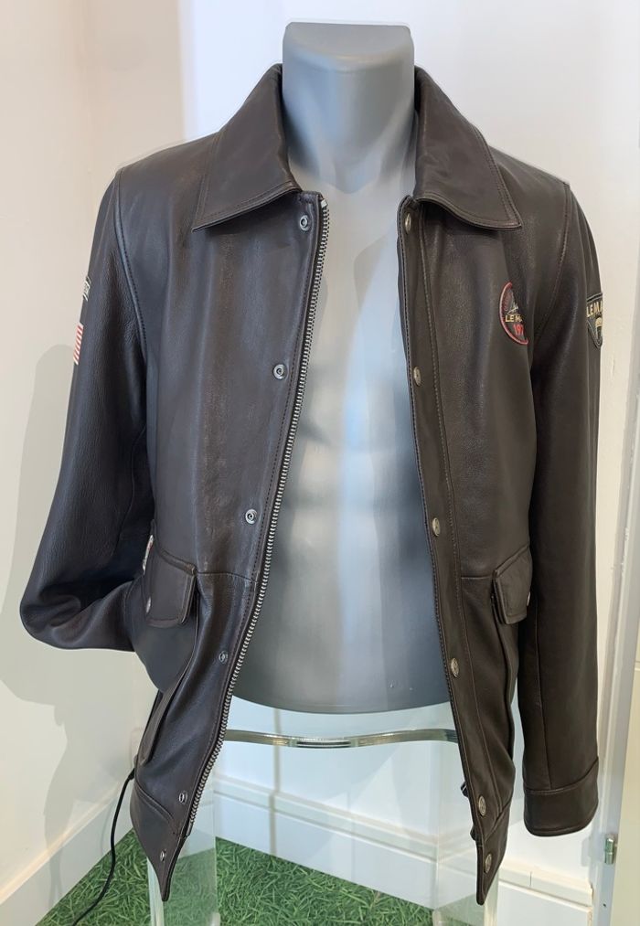 Veste cuir d’agneau Mainpol Steve Mc Queen