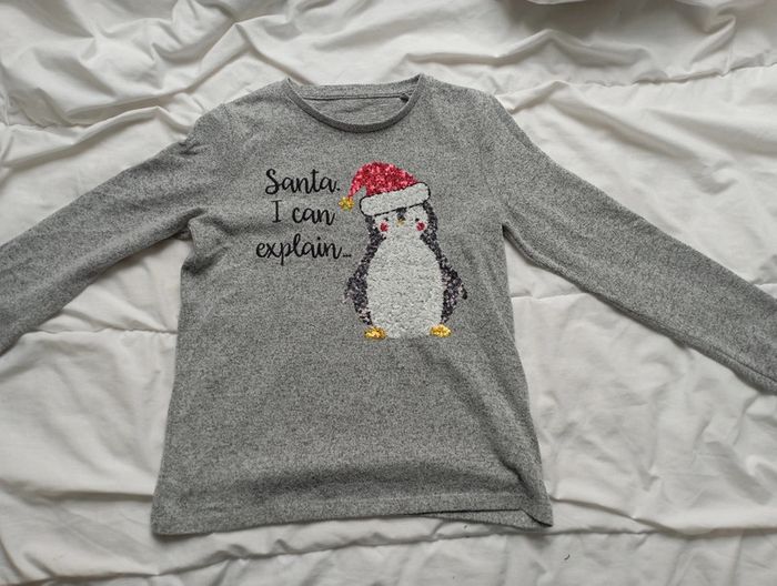 Pull gris manches longues beabs pingouin palomino 134/140 cm 5€ neuf