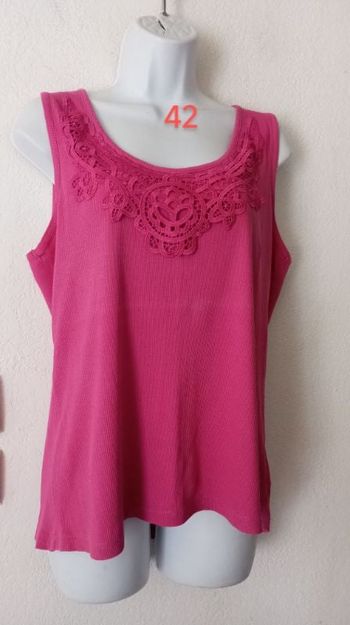 Débardeur long dentelle femme 42