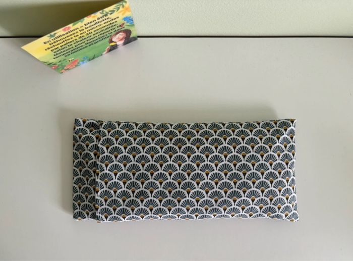Bouillotte sèche / poche de froid thème évantails bleus - photo numéro 2