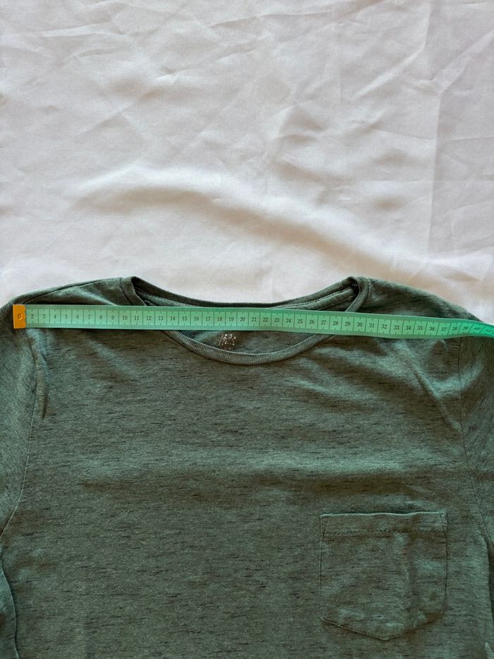 T-shirt uni vert foncé/kaki - H&M Basic - 16 ans/176 cm - photo numéro 6