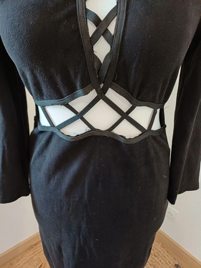 Robe noire sexy en suédine avec laçage JCL taille M/L 38/40 - photo numéro 3