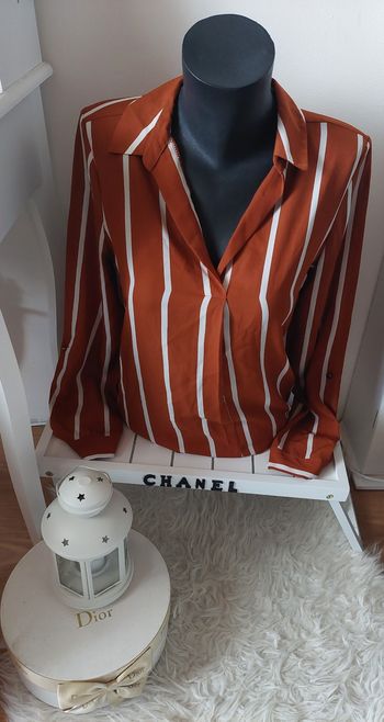 Blouse légère et fluide à rayures marron/blanc T.40 Primark TBE 🤎