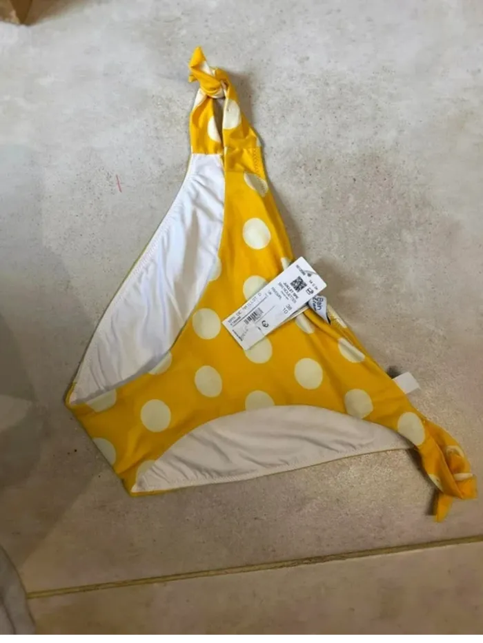 👙 Bas de maillot de bain jaune à pois – Neuf avec étiquette - photo numéro 2