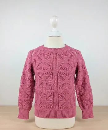 Pull Maille Fantaisie Rose Tape à l'Oeil (TAO) - Taille 2-3 Ans