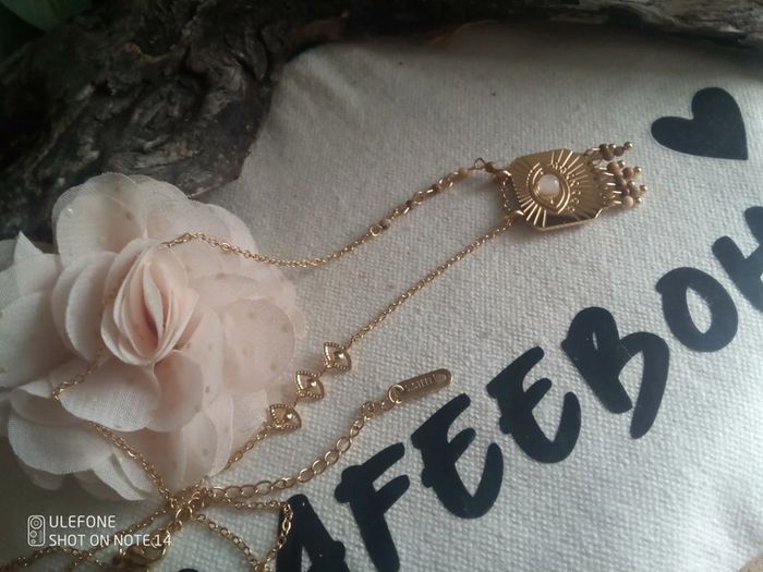 Collier oeil et pierres naturelles de jaspe et lune - photo numéro 4