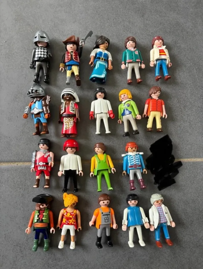 Personnages playmobil enfants adulte animaux chevaux, poulain - photo numéro 7